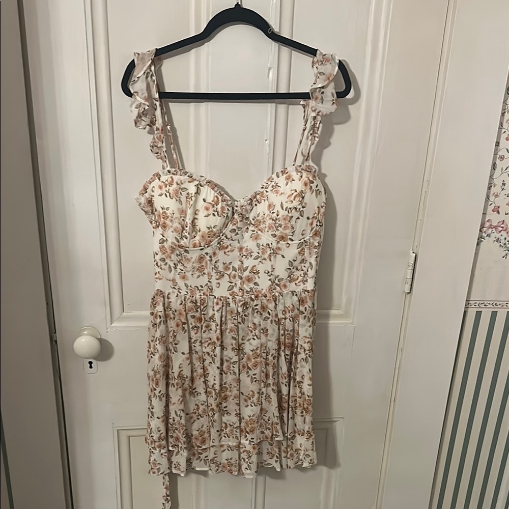 Altar'd State White and Pink Floral Dress